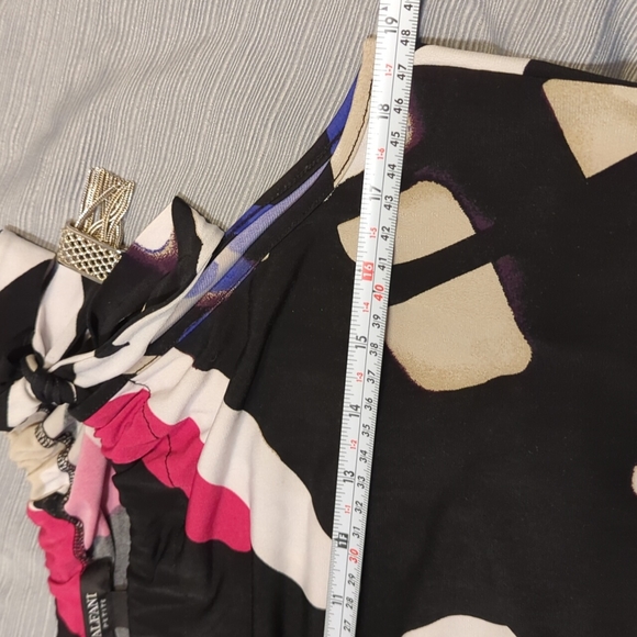 ALFANI Tunic Blouse Multi Colored with Silver Tassel Embellishment Petite Medium - Picture 4 of 10